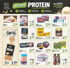 Volantino Decò Local Pagina 25: Barilla pasta di semola protein €1,69, Nestlé Fitness Cacao Protein €2,59