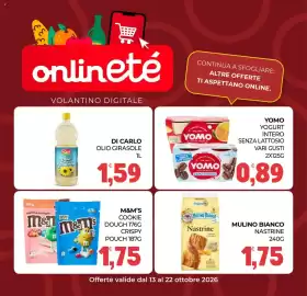 Volantino Eté Pagina 25: Yomo yogurt intero senza lattosio vari gusti €0,89, Mulino Bianco Nastrine €1,75