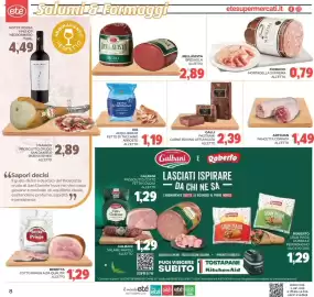 Volantino Eté Pagina 8: Galli pastrami carne bovino affumicata €2,39, Fiorucci Mortadella Suprema €0,79