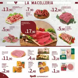 Volantino SpeSì Pagina 2: Fusi/sovracosce di pollo €4,48, Fesa a fette di tacchino €11,90