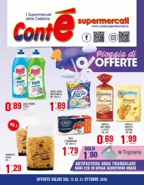 Volantino Conté Supermercati Pagina 1: Dual Power Piatti €0,89, Santa Lucia Mozzarella €1,89