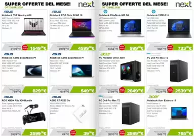 Volantino Next Pagina 2: ASUS RT-AX50 Go €39,90, Notebook ASUS ExpertBook P1 €629,00
