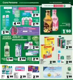 Volantino Eurospar Pagina 17: BAGNOSCHIUMA BOROTALCO €2,99, Bagnoschiuma Malizia €1,50