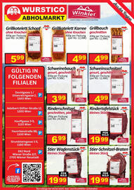 Wurstico Flugblatt Seite 10: Schweinebauch gesurt, geschnitten Winkler €3,99, Stier Wadenstück €19,99