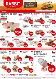 RABBIT řeznictví leták týden 42 Strana 1: ŠUNKA DELIKATES vepřová, min. 95 % €22,90, KUŘECÍ STEHENNÍ ŘÍZEK s kůží €99,90