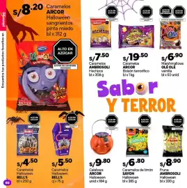 Catálogo Plaza Vea Página 2: Arcor caramelos bolsón terrorífico €19,50, Sayon Caramelos de limón Halloween €6,80