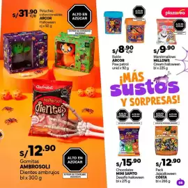 Catálogo Plaza Vea Página 5: Millows Marshmallows Cream halloween €9,90, Arcor balde paw patrol €8,90
