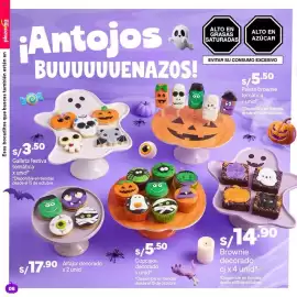 Catálogo Plaza Vea Página 8: Galleta festiva temática €3,50, Brownie decorado €14,90