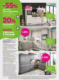 Mömax Flugblatt woche 42 Seite 2: Pino Eckküche €1.899,00, Pino Küchenblock €1.499,00