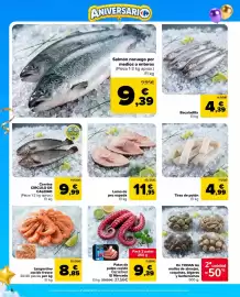 Folleto Carrefour Market Página 6: Lomo de pez espada €11,95, Tiras de potón €4,99