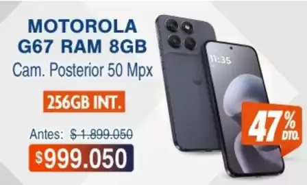 Catálogo Alkosto Página 1: Motorola - g67 ram 8gb cam. posterior 50 mpx €999.050,00