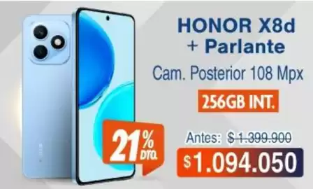 Catálogo Alkosto Página 2: Honor - honor x8d + parlante €1.094.050,00