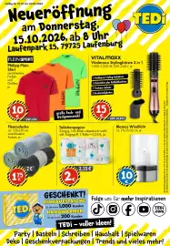 TEDi Prospekt woche 41 Seite 1: Philipp Plein Shirt €10,00, Vitalmaxx Stylingbürste 3 in 1 €15,00