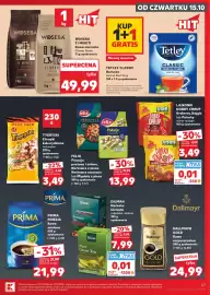 Kaufland gazetka tydzień 42 Strona 47: Pistacje prażone i solone Felix €13,99, Chrupki kukurydziane naturalne Tygryski €3,49