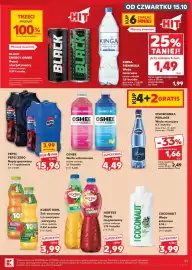 Kaufland gazetka tydzień 42 Strona 49: Sok owocowo-warzywny Kubuś malina 100% €3,99, Woda mineralna Kinga Pienińska €1,49