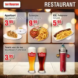Ter Huurne Holland Markt folder Pagina 9: Schnitzel €9,95, XXL Frikandel met patat €5,95