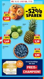 Hofer Flugblatt woche 42 Seite 15: Bio-Limetten €1,49, Kakis Klasse II €1,89