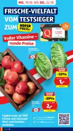 Hofer Flugblatt woche 42 Seite 28: Salatherzen aus österreich €1,00, Äpfel aus Österreich €2,00
