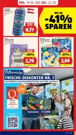 Hofer Flugblatt woche 42 Seite 33: Cachet Katzenstreu €2,79, Puntigamer Märzen €0,77
