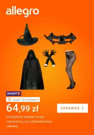 Allegro gazetka tydzień 42 Strona 3: Kompletny zestaw stroju czarownicy na halloweenową zabawę €64,99