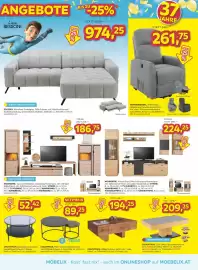 Möbelix Prospekt woche 42 Seite 3: Fernsehsessel Athen €261,75, Hängevitrine Tonale €104,25