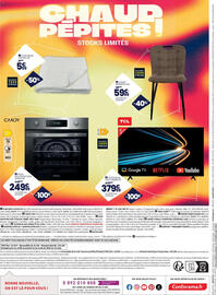 Catalogue Conforama page 22: PLAID NEIGE €5,99, CANDY FOUR MULTIFONCTION PYROLYSE €249,99