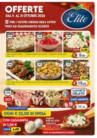 Volantino Elite Pagina 1: Funghi in padella €19,90, Mozzarella a cubetti €0,99