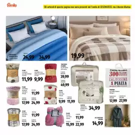 Volantino Famila Pagina 26: Trapunta double face in microfibra €24,99, Coperta flannel con retro sherpa €19,99