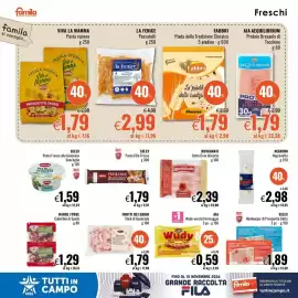 Volantino Famila Pagina 8: Wudy formaggio €0,59, Hamburger di Prosciutto Cotto SELEX €1,89