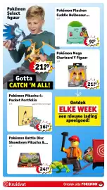 Kruidvat folder | Speelgoed Pagina 17: Pokémon Pikachu 4-Pocket Portfolio, LEGO Pokémon 30730 Trainer Benodigdheden