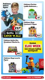 Kruidvat folder | Speelgoed Pagina 17: Pokémon Battle Disc Showdown Pikachu & €24,99, Pokémon Mega Lucario Figuur €21,99
