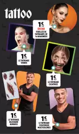 Catalogue Zoé Confetti page 33: Doigts ensanglantés €1,59, Le dentier vampire + faux sang en gel €1,49