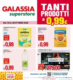 Volantino Galassia superstore Pagina 1: PasteFrolle Balocco €0,99, Schweppes bibite assortite €0,99