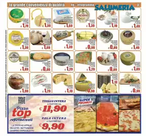Volantino Top Supermercati Pagina 3: Provolone piccante Sorensina Selezione €1,19, Campolongo Caciocavallo Silano DOP €1,69