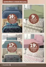 Folheto E.Leclerc Página 2: Edredão polar liso/estampado €14,95, Edredão microfibra com borreguito liso/estampado €17,95