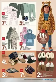 Folheto E.Leclerc Página 5: Robe criança tissaia €7,95, Pijama macacão criança tissaia €7,95