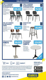 Catálogo Makro semana 42 Página 18: Conj. 2 cadeiras de restaurante estofadas iselvia €199,00