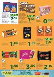 Folleto HiperDino Página 17: Kellogg's Frosties €2,48, Corny barritas muesli chocolate €1,58