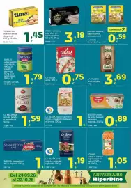Folleto HiperDino Página 22: Tuna atún en aceite de girasol €1,45, La cigala arroz grano largo €0,75