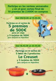 Folleto HiperDino Página 3: Participa en los sorteos semanales y en el gran sorteo final de 10 premios de 2.000€ en compras