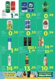 Folleto HiperDino Página 32: Monster distintas variedades €1,38, Carlsberg cerveza especial €0,49