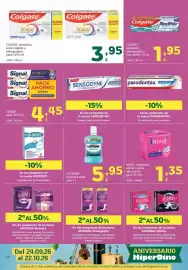 Folleto HiperDino Página 36: Colgate sensation blanqueador o max white €1,95, Listerine mentol o total care €5,95