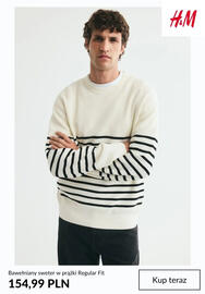 H&M gazetka tydzień 42 Strona 10: Bawełniany sweter w prążki Regular Fit H & M €154,99