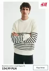 H&M gazetka tydzień 42 Strona 10: Bawełniany sweter w prążki Regular Fit H & M €154,99