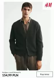 H&M gazetka tydzień 42 Strona 9: Kardigan z szenili Relaxed Fit H & M €154,99