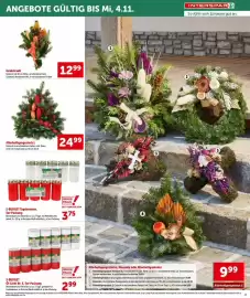 Interspar Flugblatt woche 42 Seite 13: S-BUDGET Tagebrenner €3,75, Allerheiligengesteck L €24,99