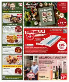 Interspar Flugblatt woche 42 Seite 2: Mahlzeit! €12,99, Backhendl €9,90
