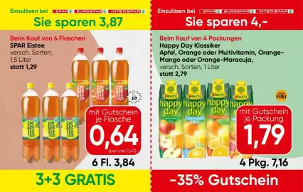 Spar Flugblatt Seite 10: SPAR EisTee €0,64, Happy Day Klassiker €1,79