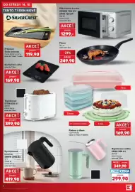 Kaufland leták týden 42 Strana 4: Podnos s víkem různé druhy €169,90, D-SATIN GELF mikrovlnná trouba €1.299,00