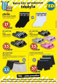 Tedi gazetka tydzień 42 Strona 6: Lotto Bokserki €23,00, Ellesse unisex skarpetki €19,00
